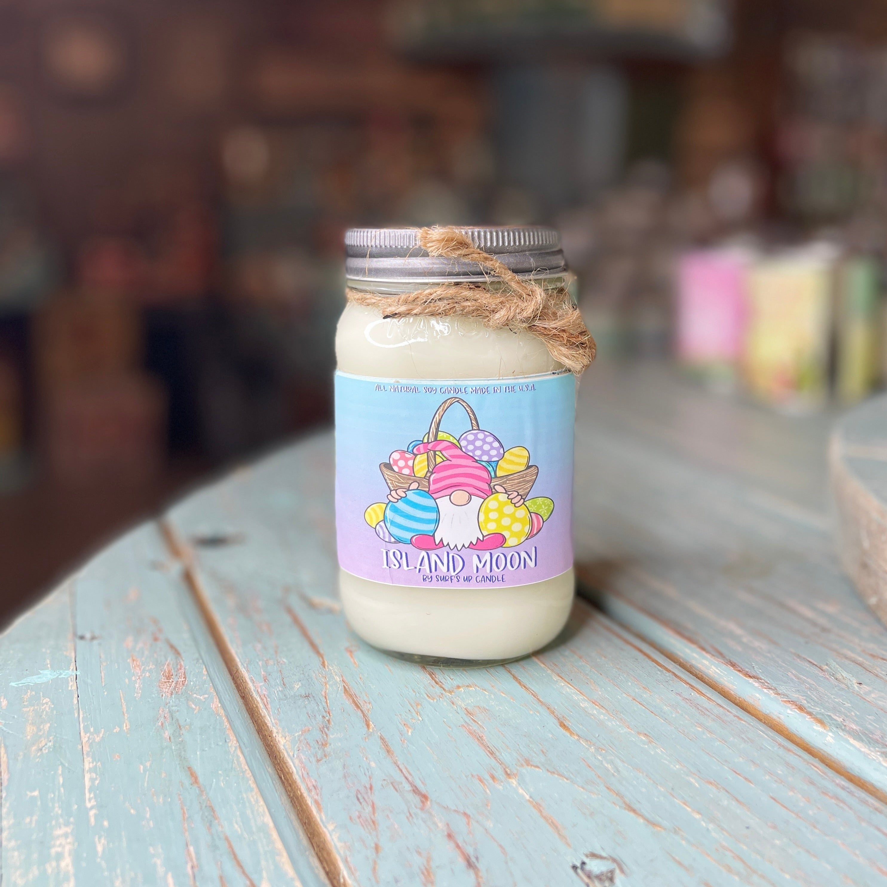 Easter Gnome Island Moon Mason Jar Candle - Easter Collection