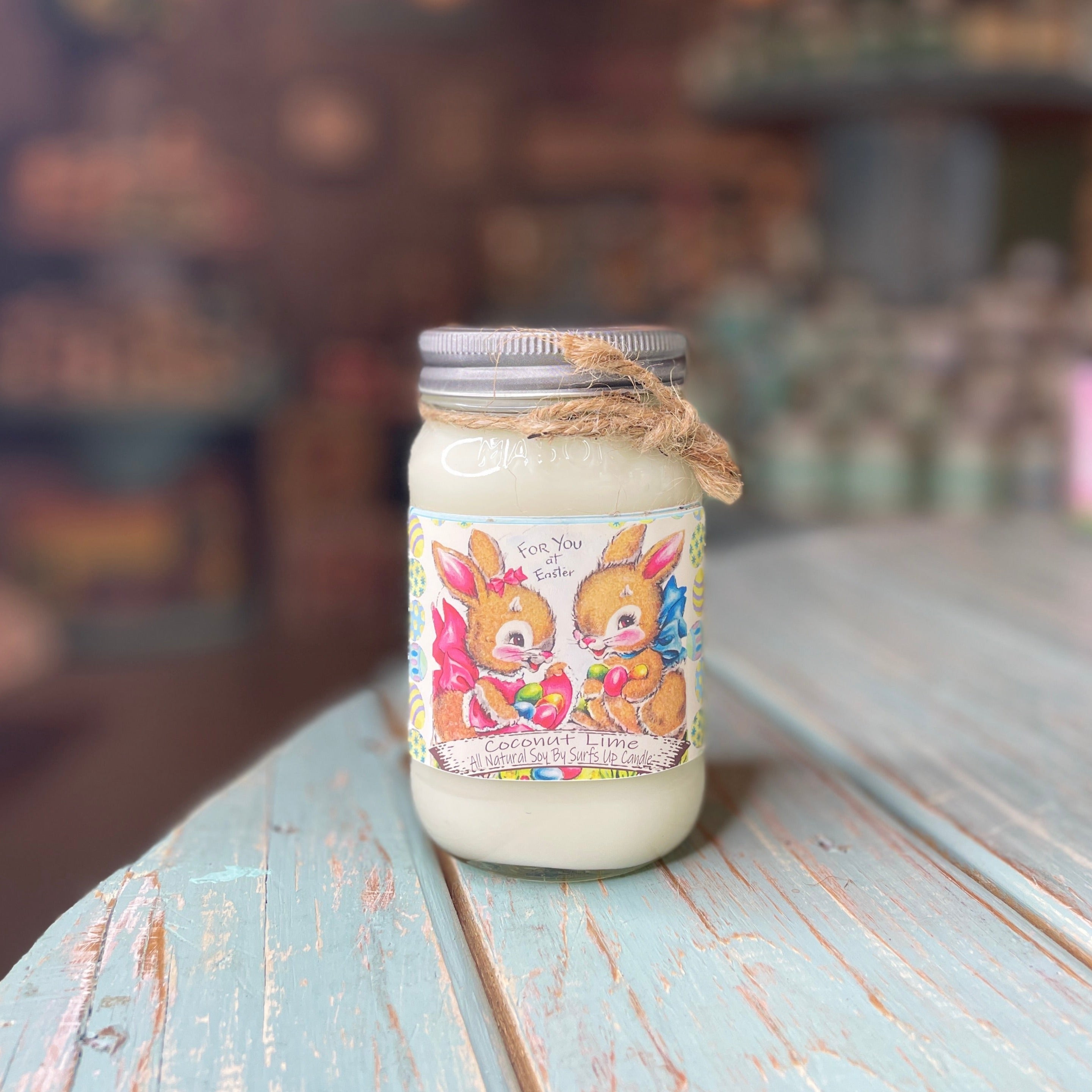 Vintage Easter Coconut Lime Mason Jar Candle - Easter Collection