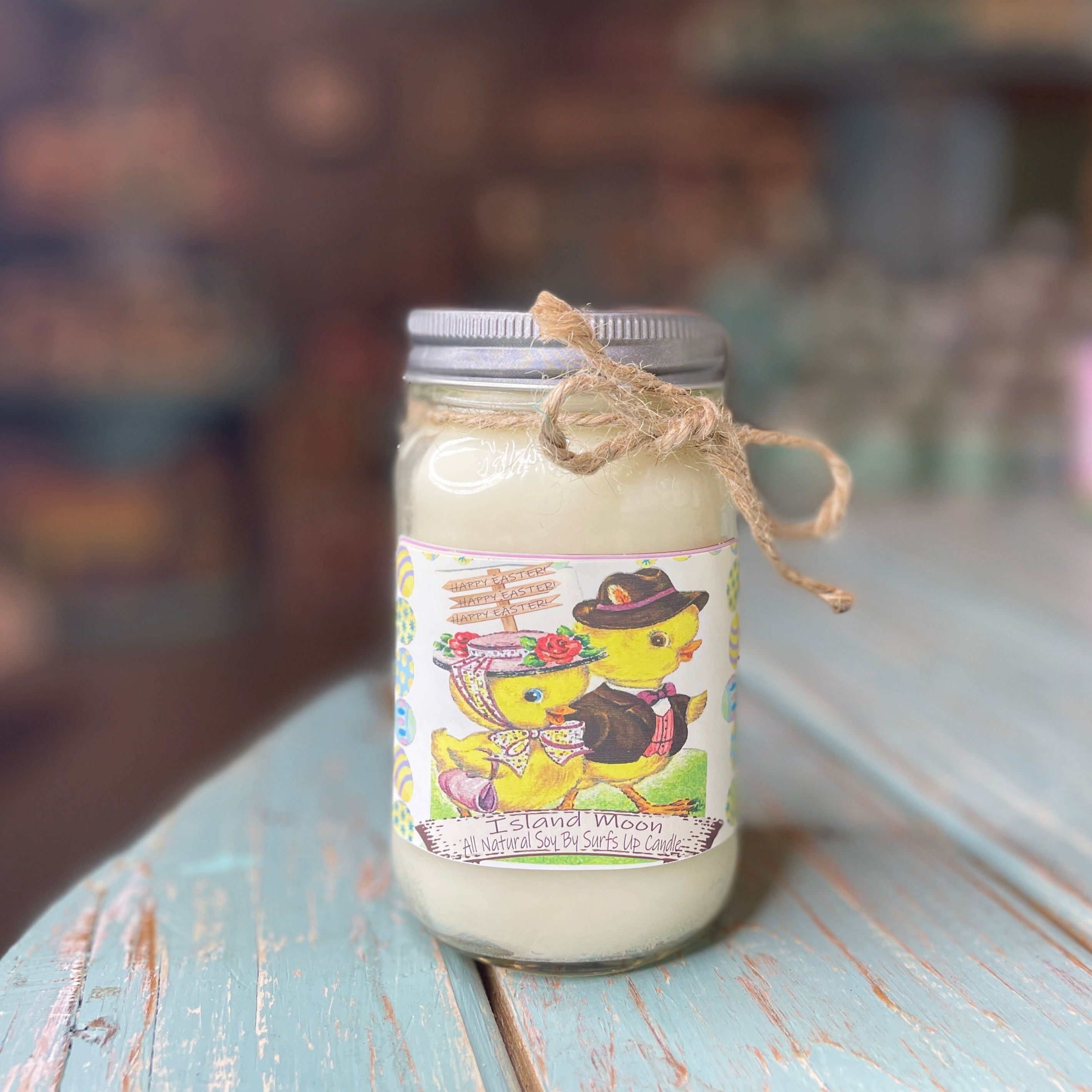 Vintage Easter Island Moon Mason Jar Candle - Easter Collection
