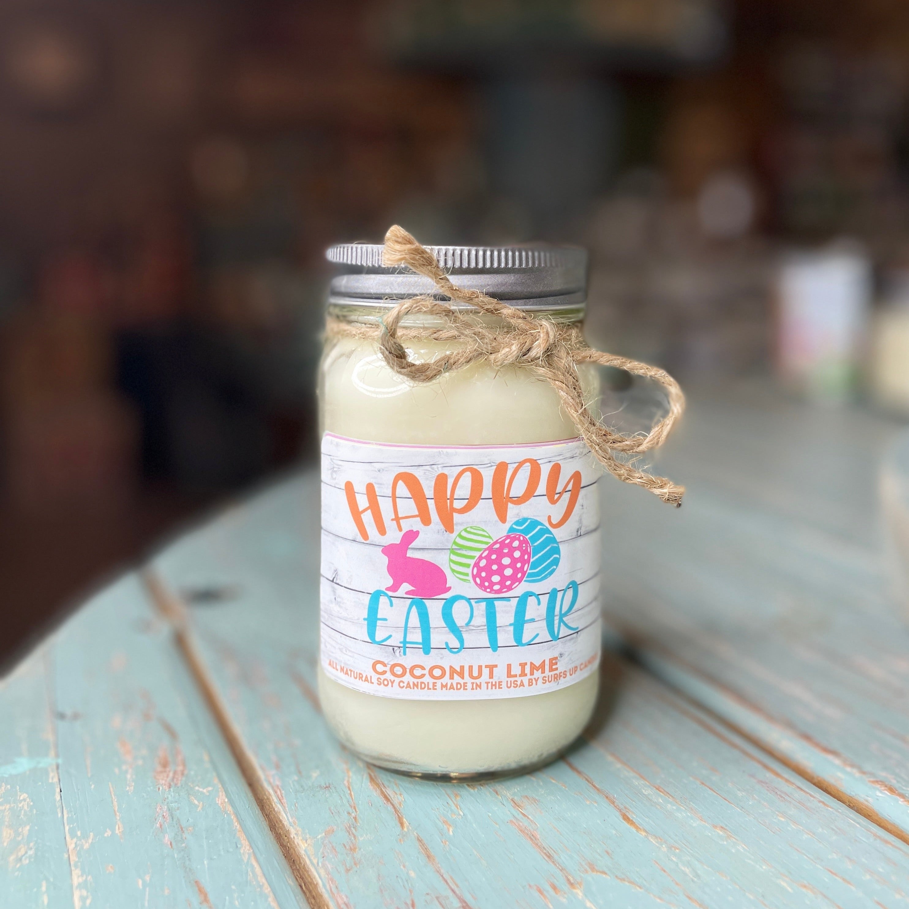 Happy Easter Coconut Lime Mason Jar Candle - Easter Collection