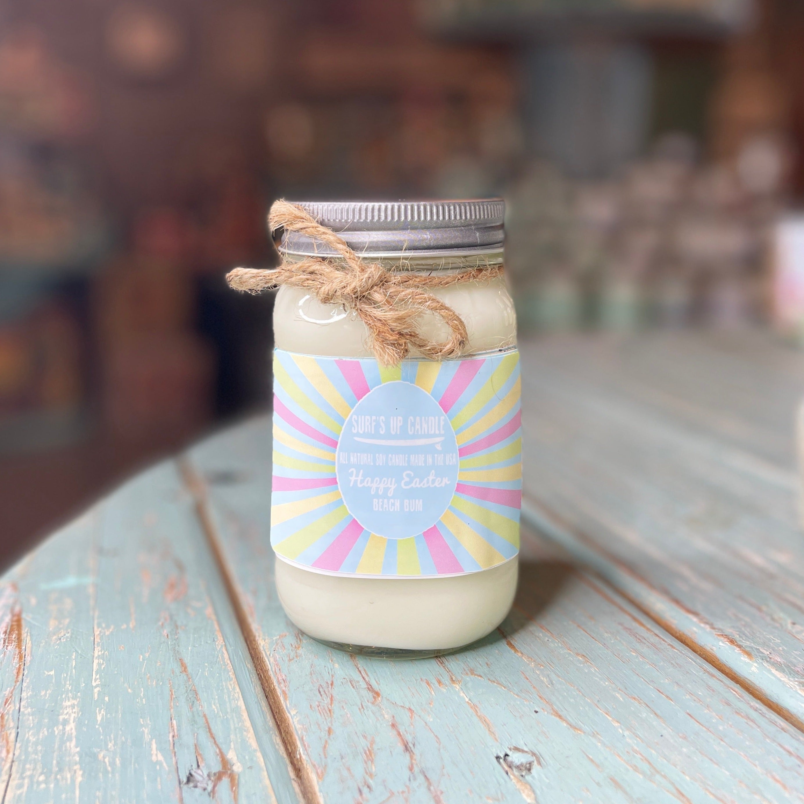 Easter Egg Beach Bum Mason Jar Candle - Easter Collection