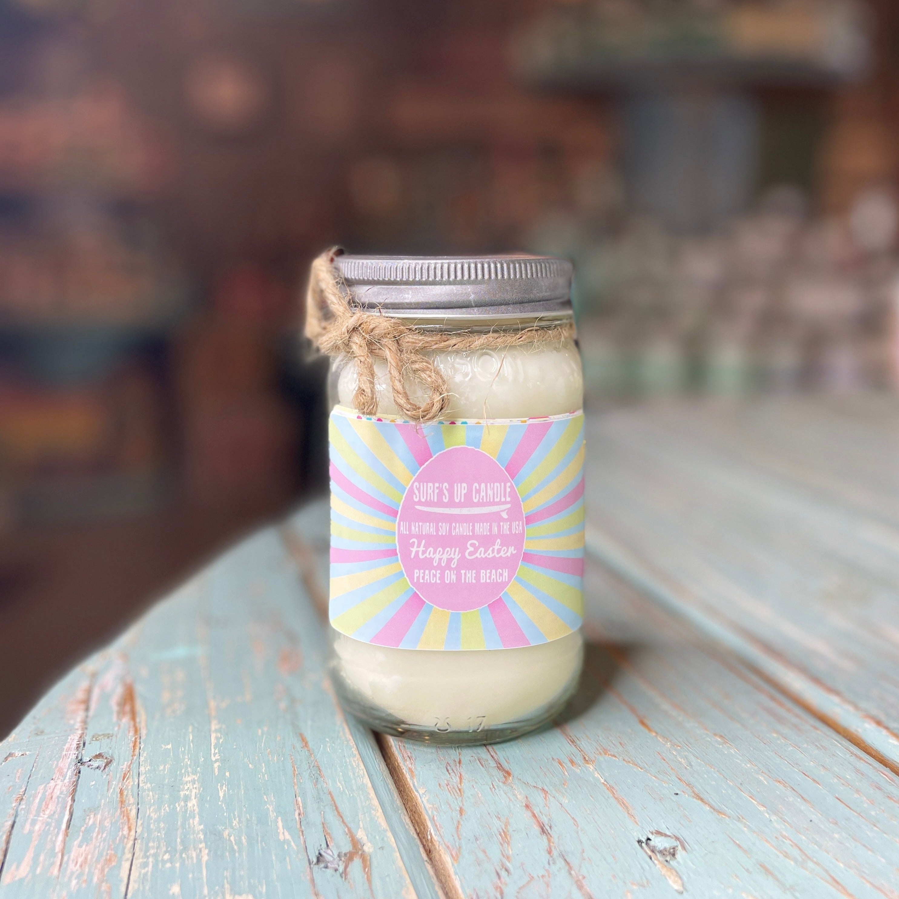 Easter Egg Peace On the Beach Mason Jar Candle - Easter Collection