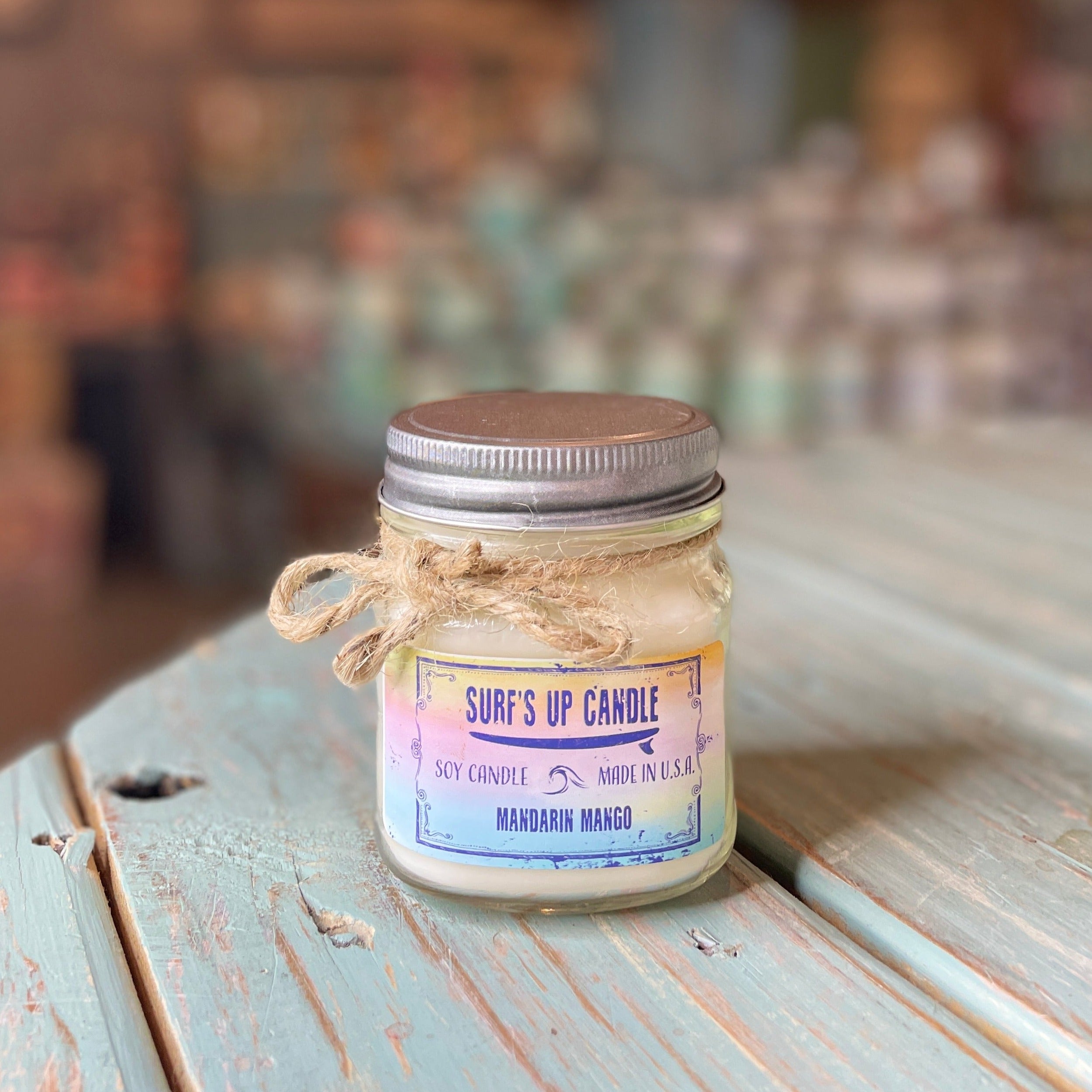 Little Tie Dye Mandarin Mango Mason Jar Candle -  Easter Collection