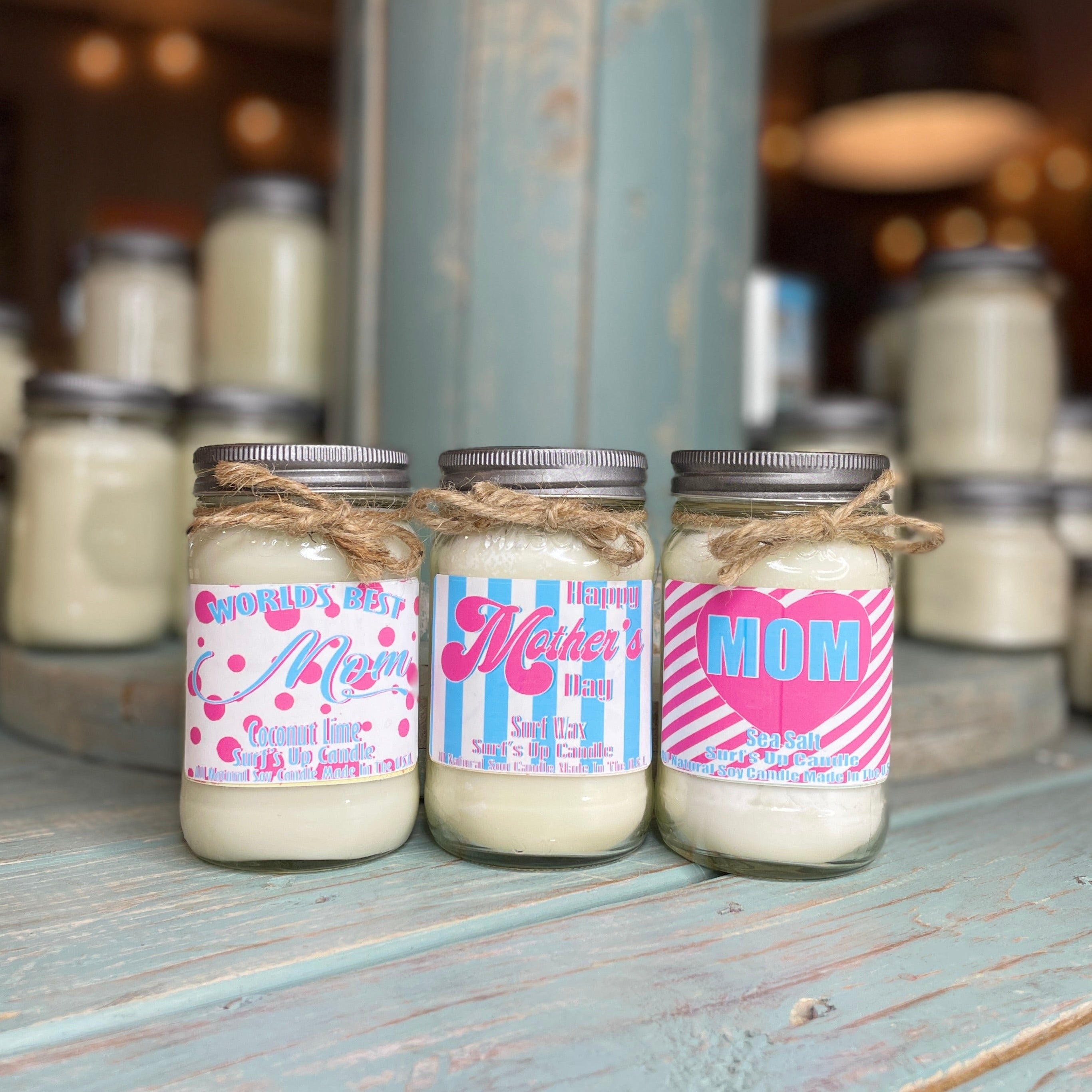 Pink Hearts Mason Jar Trio - Mother's Day Collection