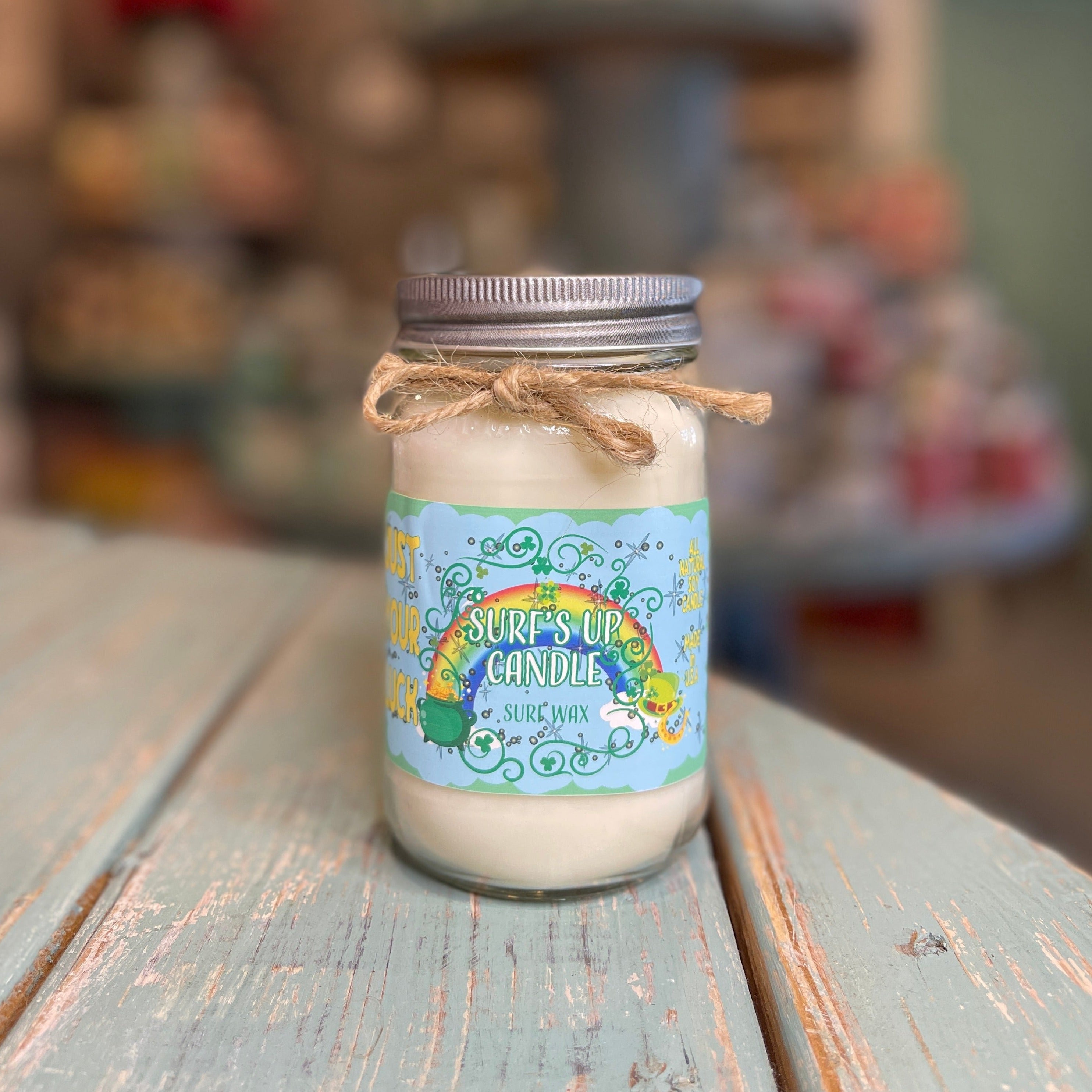 Just your Luck Surf Wax Mason Jar Candle - St. Patrick's Day Collection
