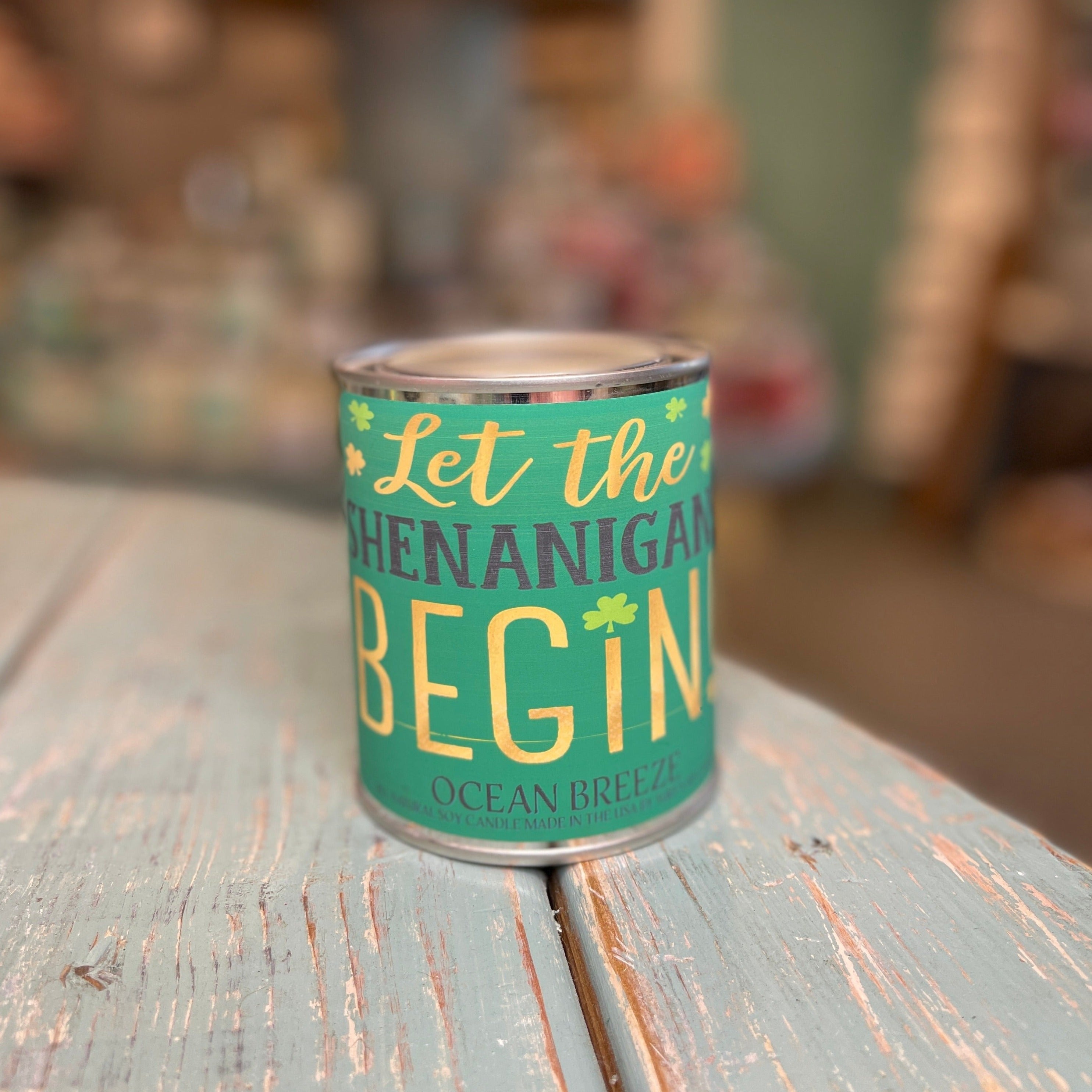 Shenanigans Ocean Breeze Paint Can Candle - St. Patrick's Day Collection
