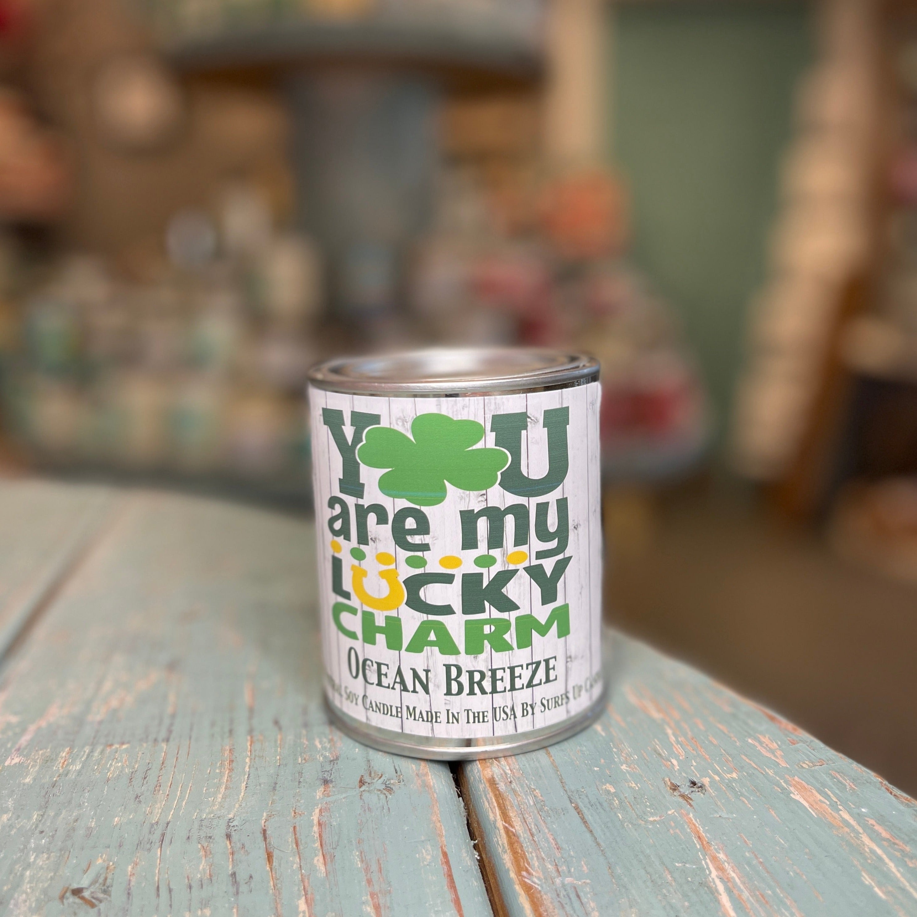 Lucky Charm Ocean Breeze Paint Can Candle - St. Patrick's Day Collection