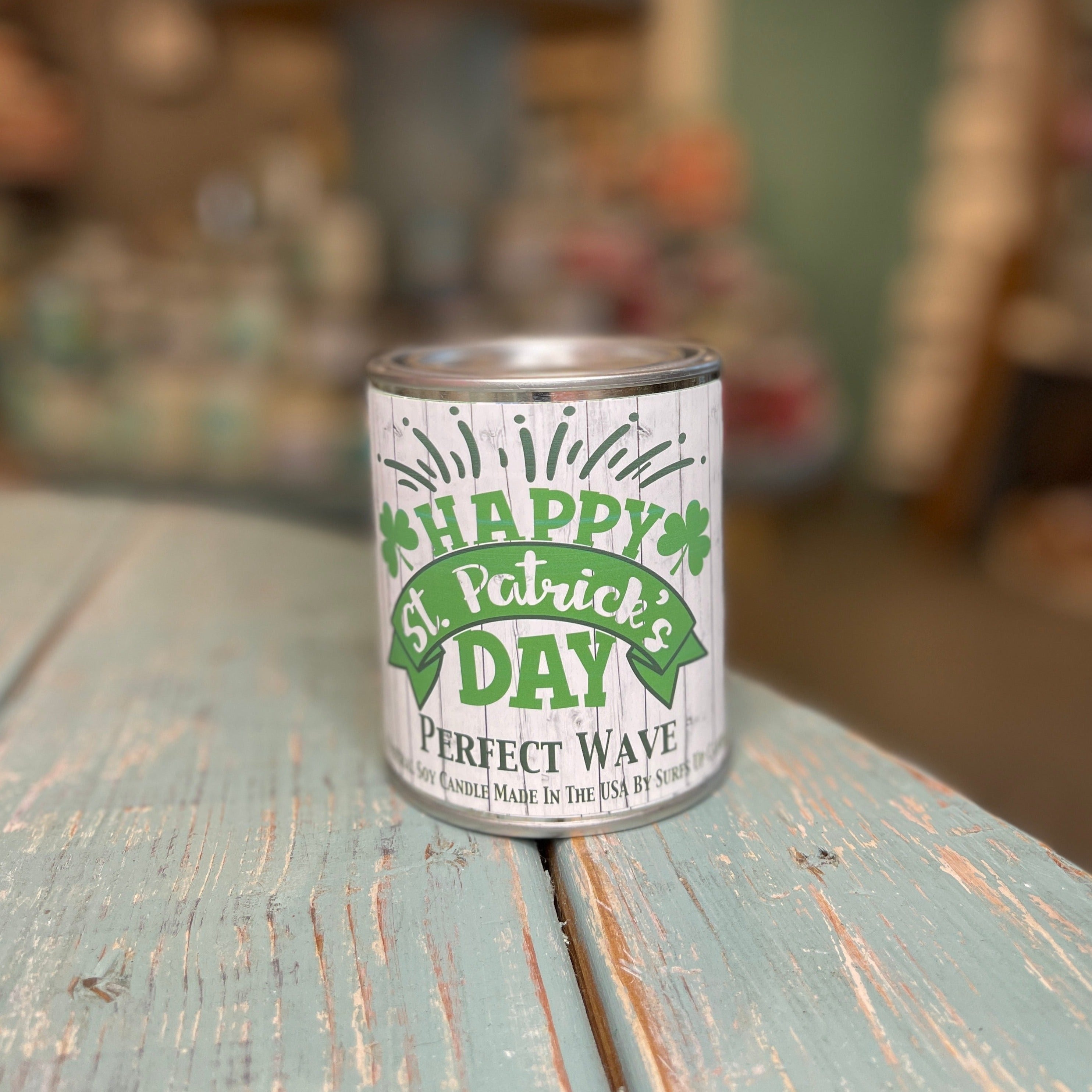 Happy St. Patrick's Day Perfect Wave Paint Can Candle - St. Patrick's Day Collection