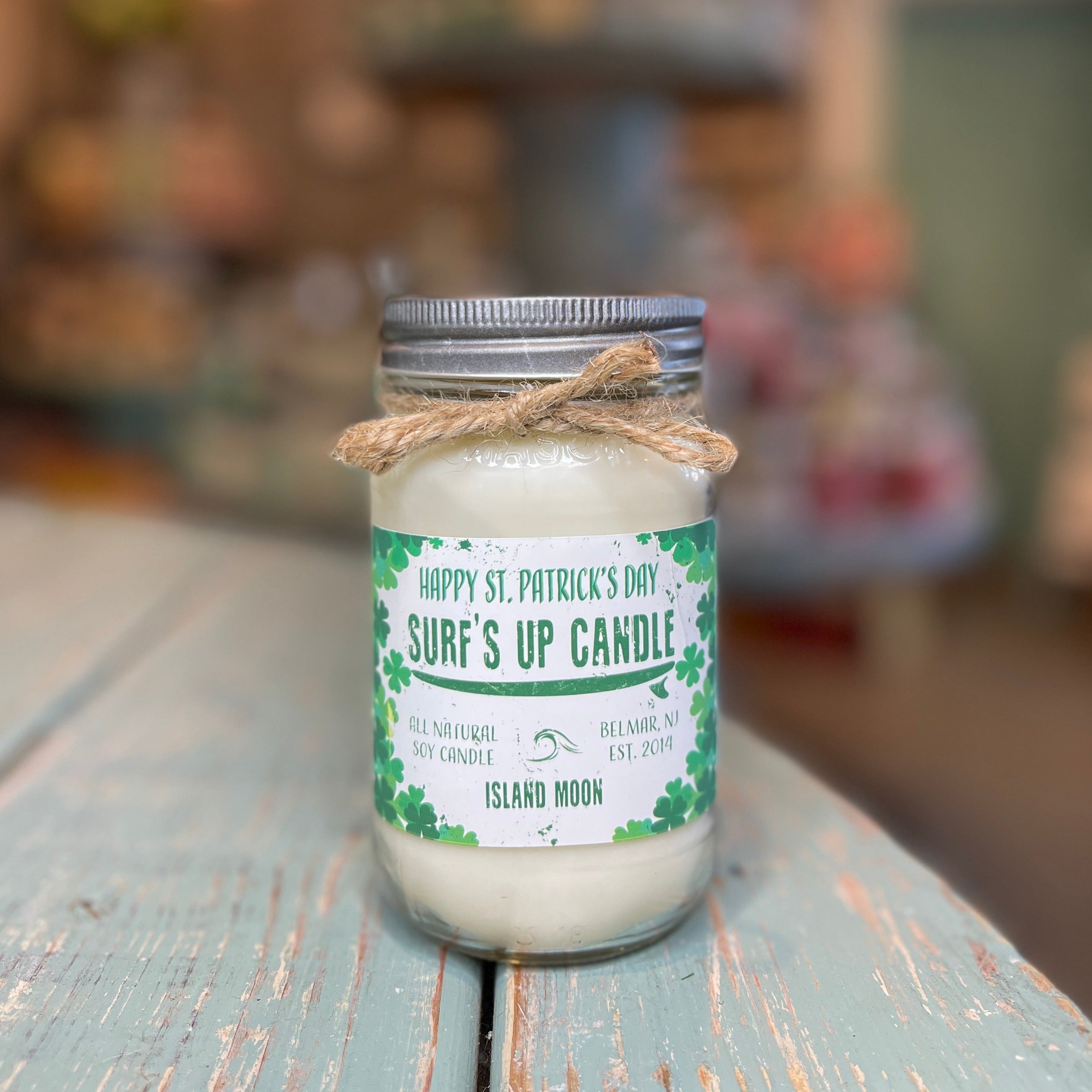 Let's Get Green Island Moon Mason Jar Candle - St. Patrick's Day Collection