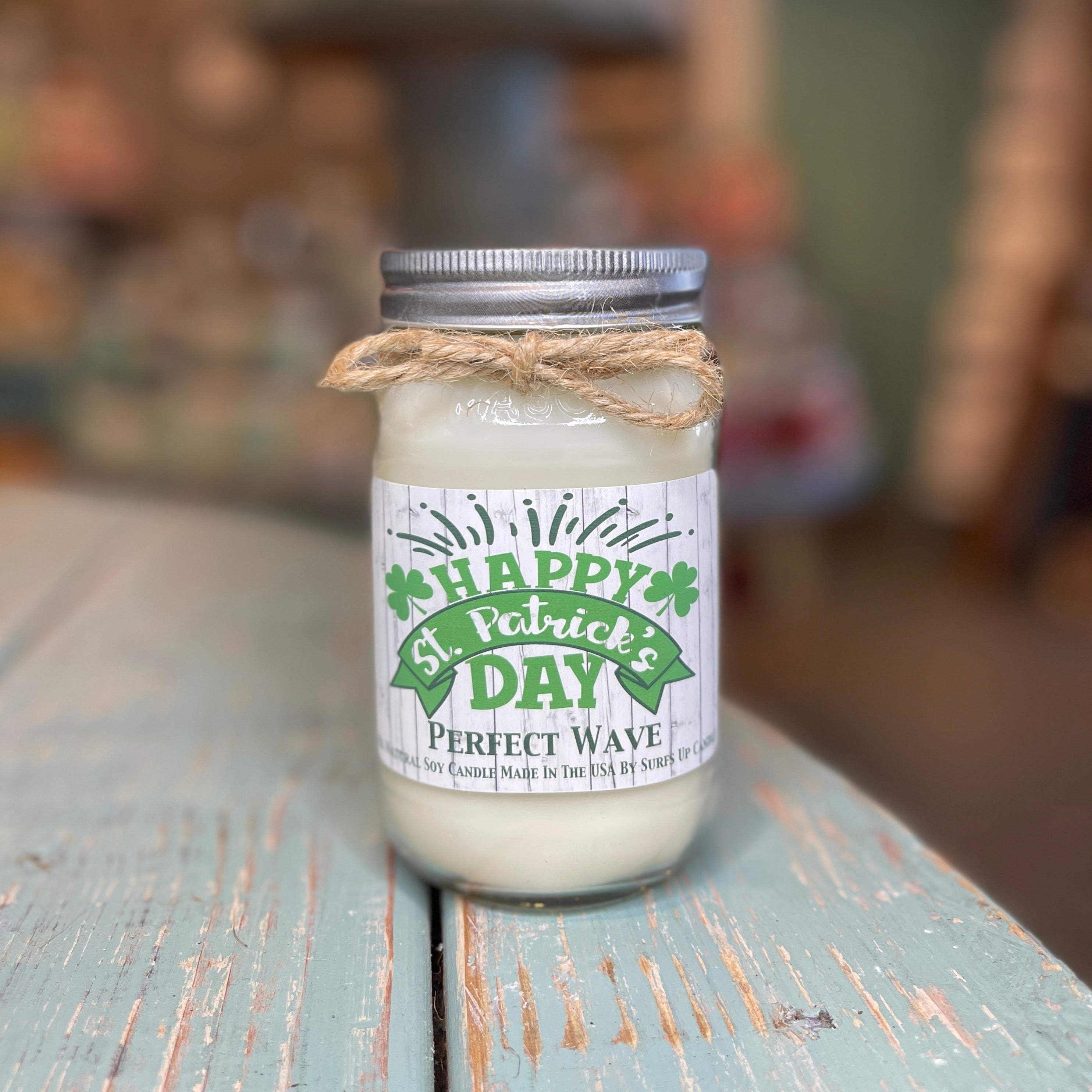 Happy St. Patrick's Day Perfect Wave Mason Jar Candle - St. Patrick's Day Collection