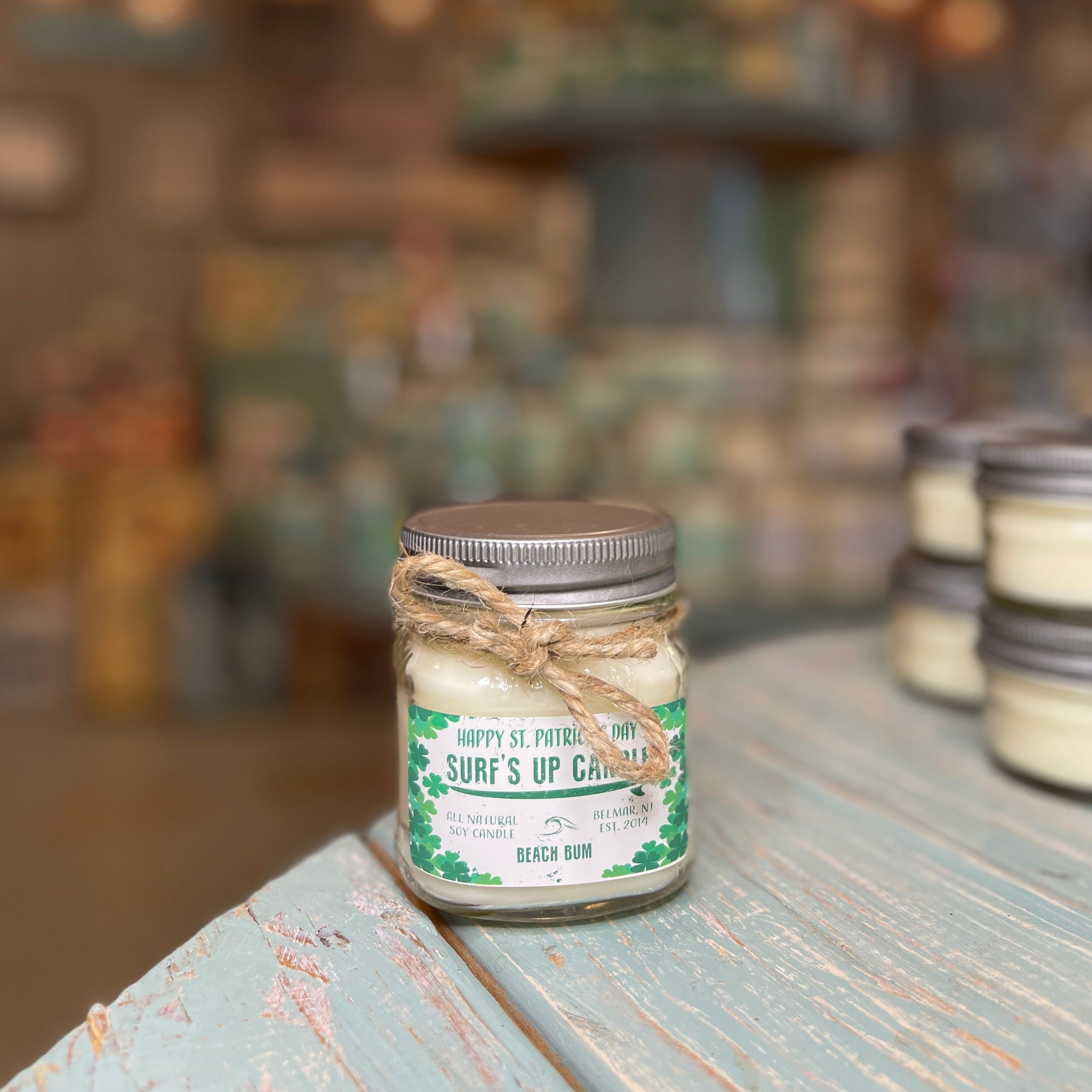 Let's Get Green Beach Bum Mason Jar Candle - St. Patrick's Day Collection