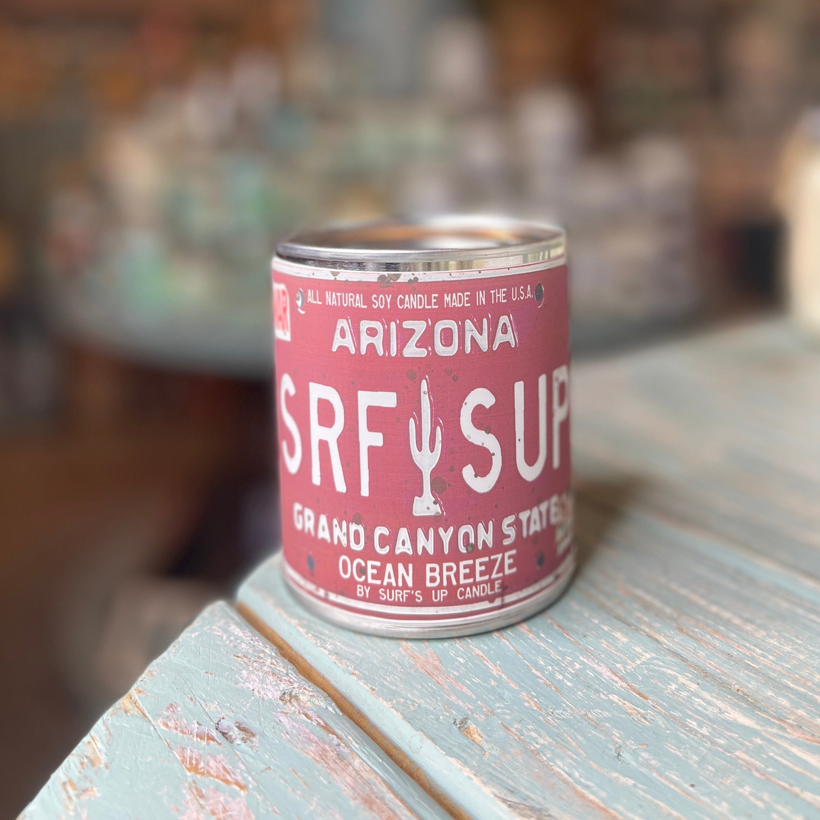 Arizona License Plate Ocean Breeze Paint Can Candle