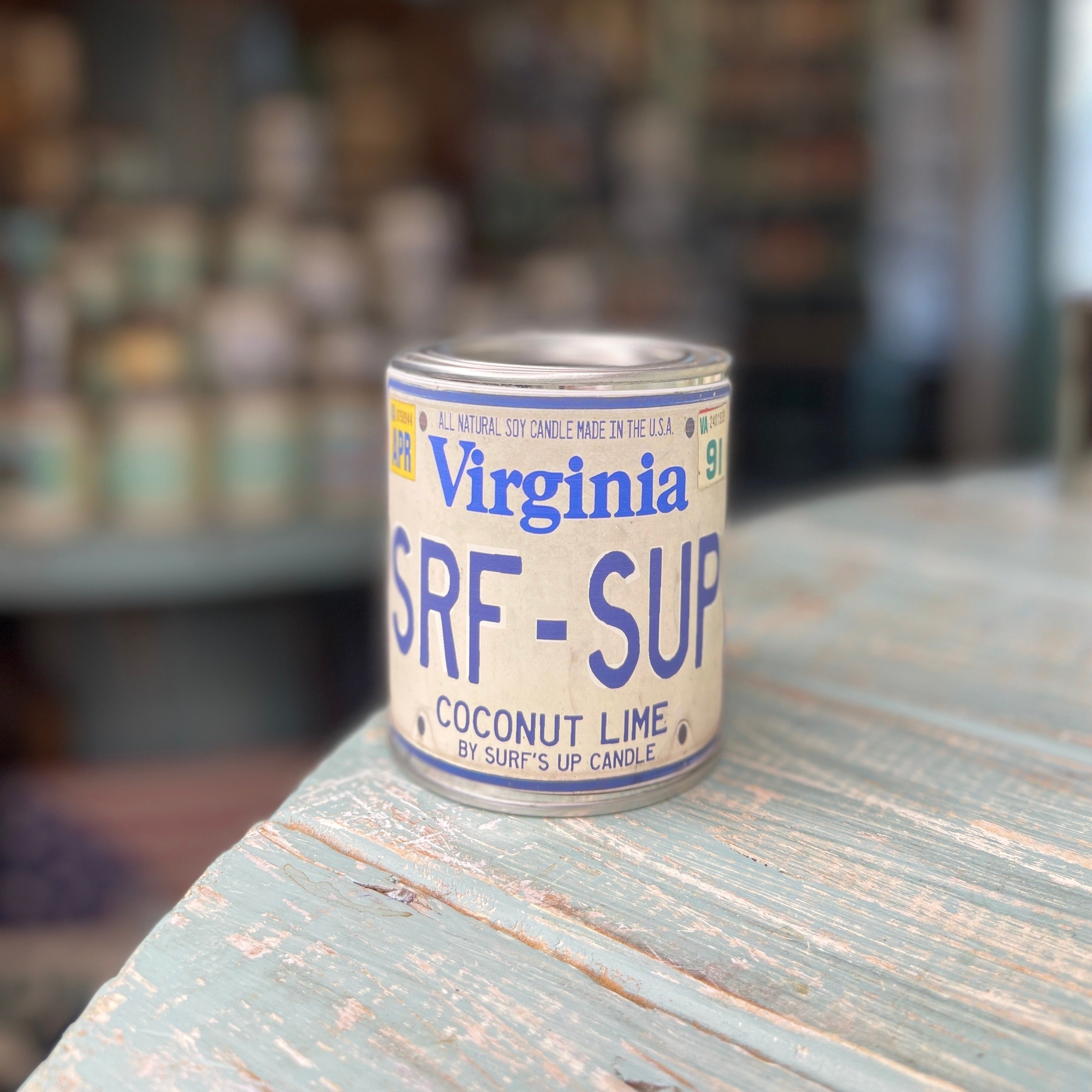 Virginia License Plate Coconut Lime Paint Can Candle