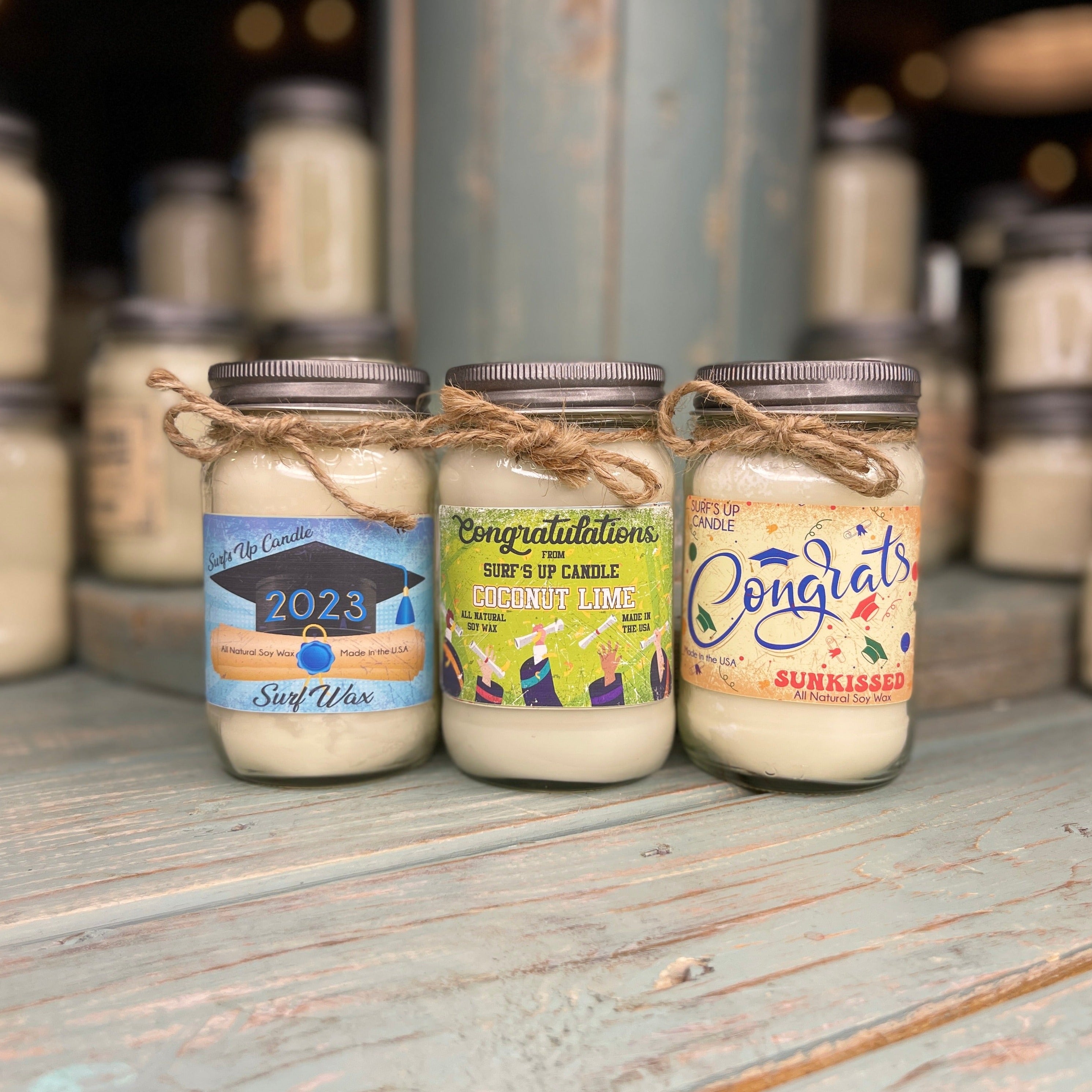 Congrats Mason Jar Candle Trio - Graduation Collection