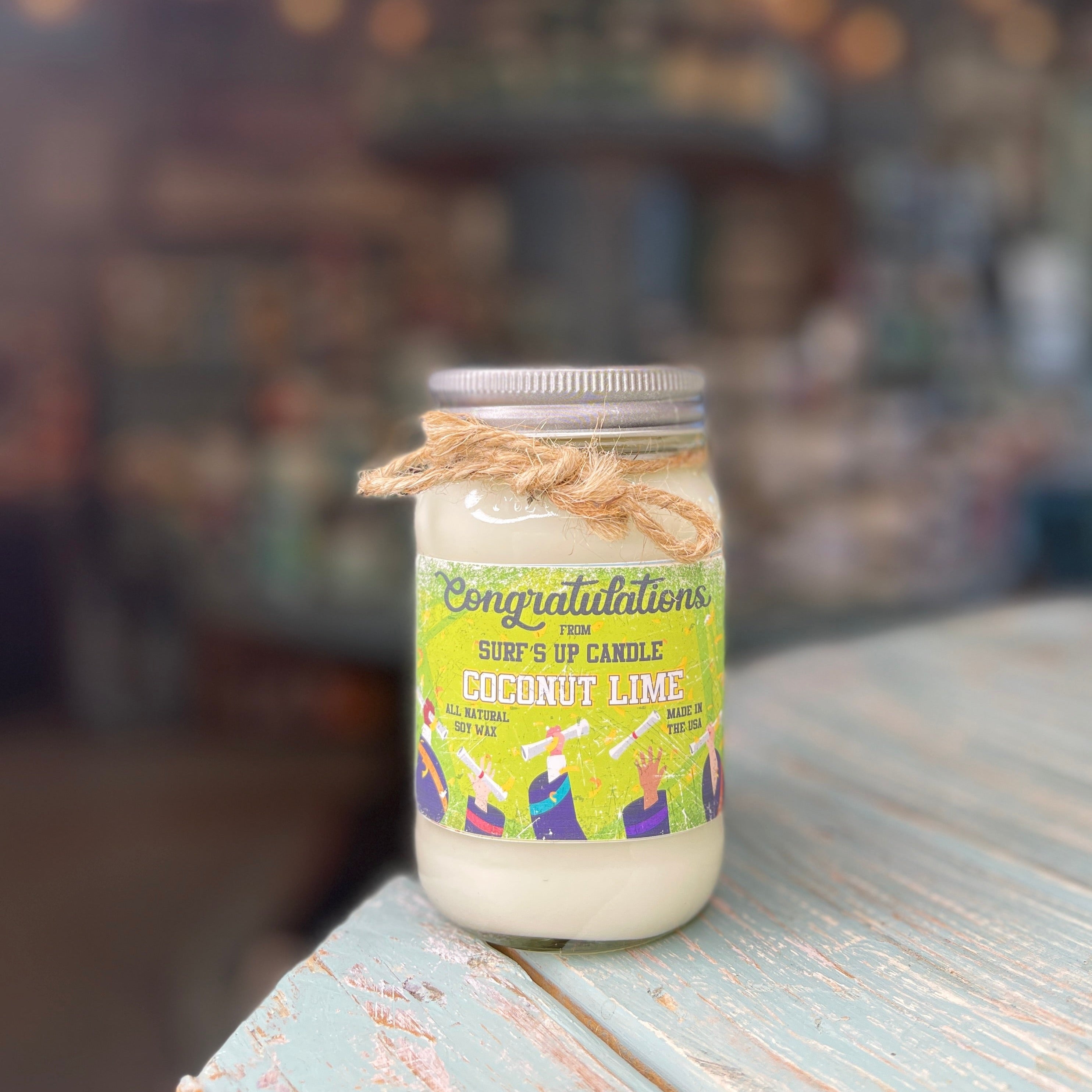 Coconut Lime Congrats Mason Jar Candle - Graduation Collection