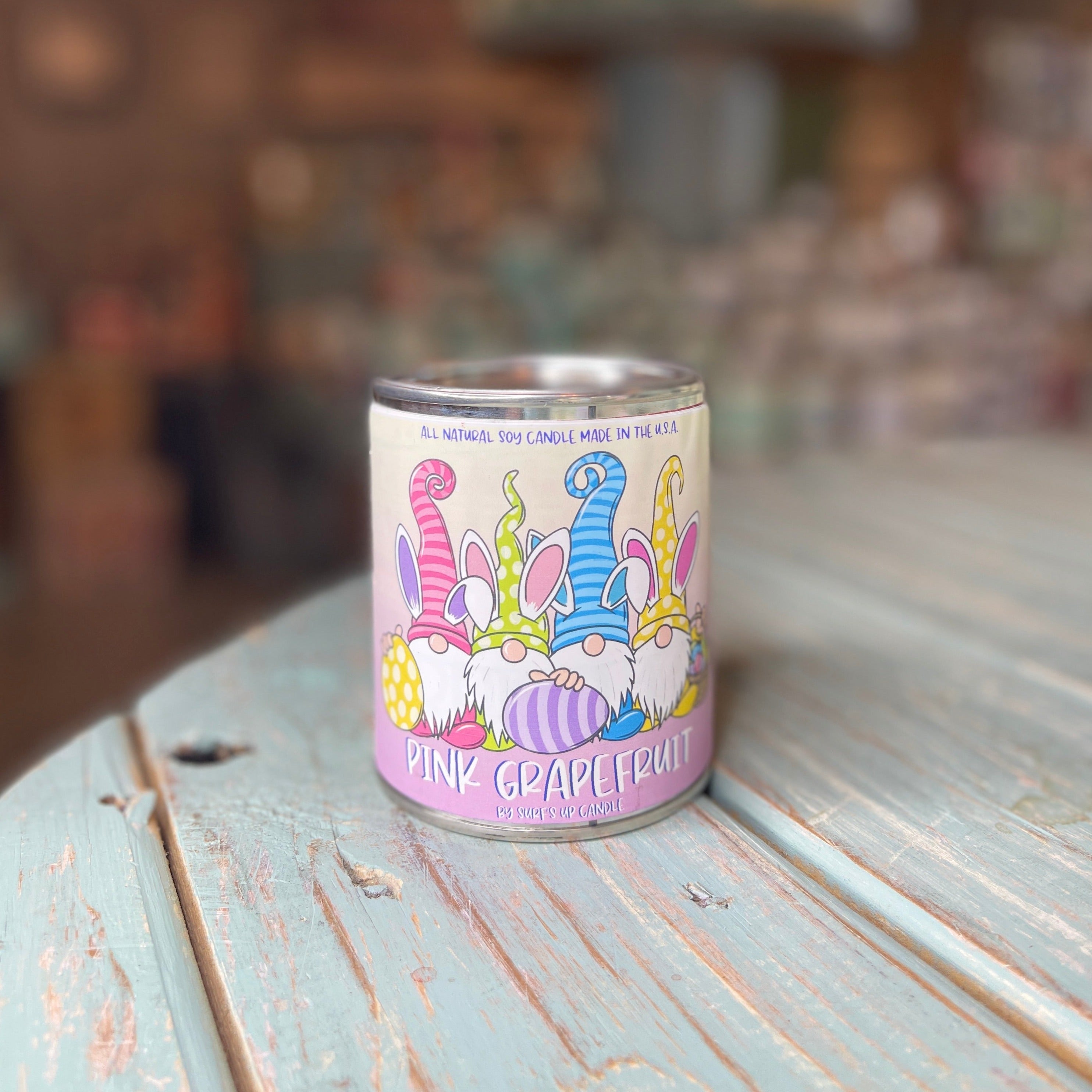 Easter Gnome Pink Grapefruit Paint Can Candle - Easter Collection