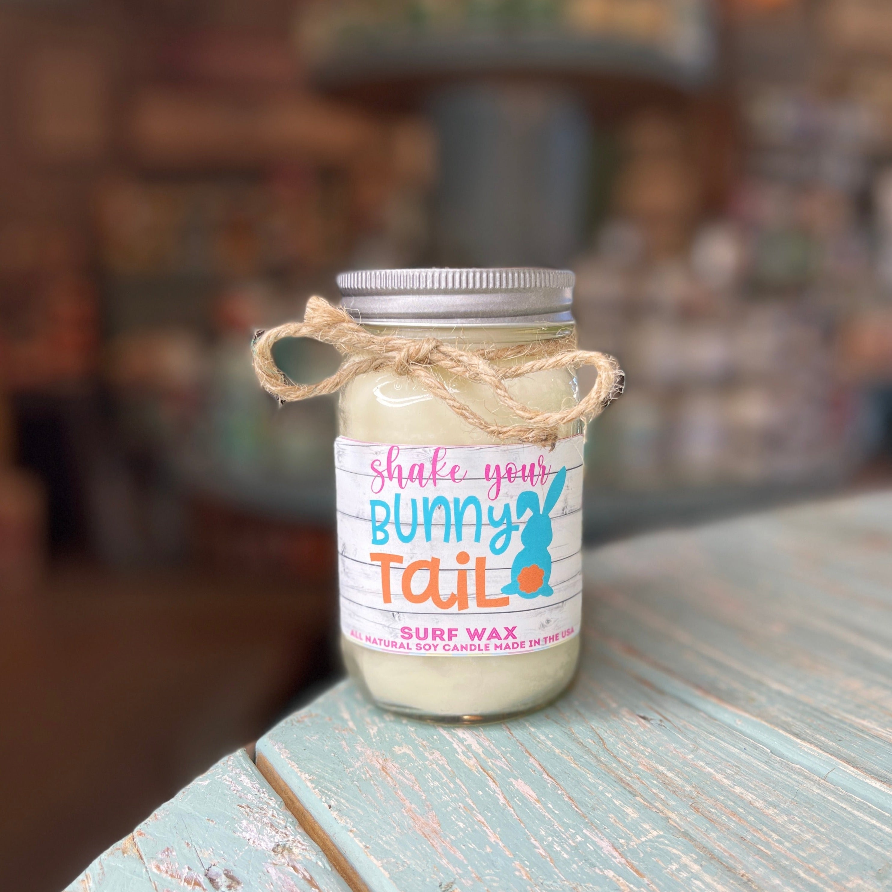 Shake your bunny tail Surf Wax Mason Jar Candle -  Easter Collection