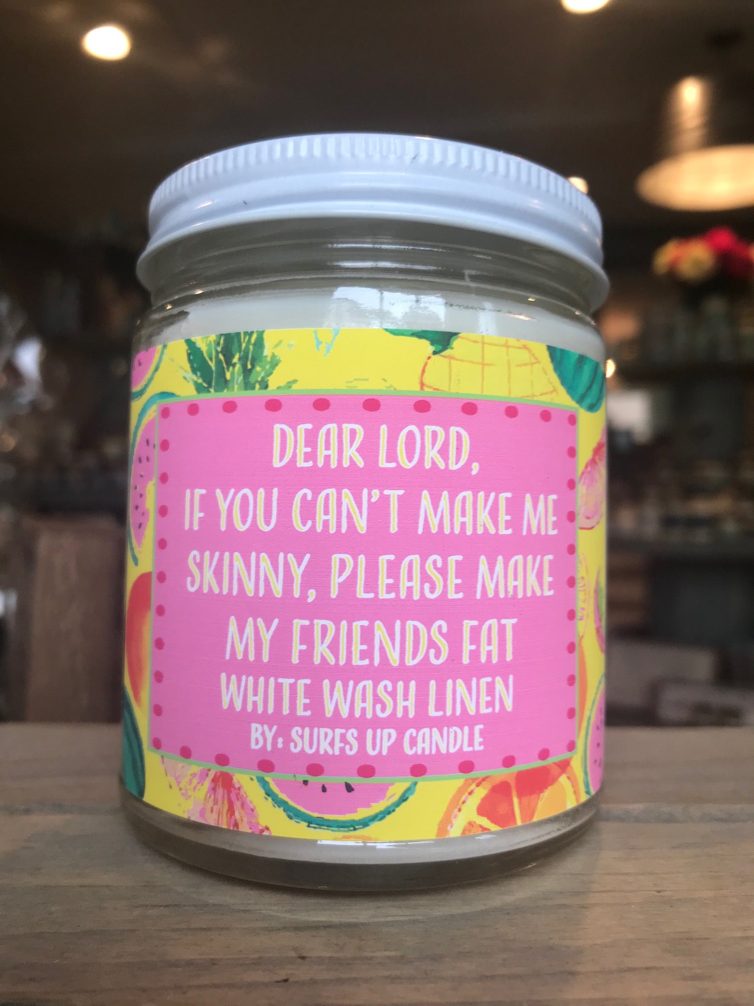 Skinny Surf Wit Jar Candle - White Wash Linen