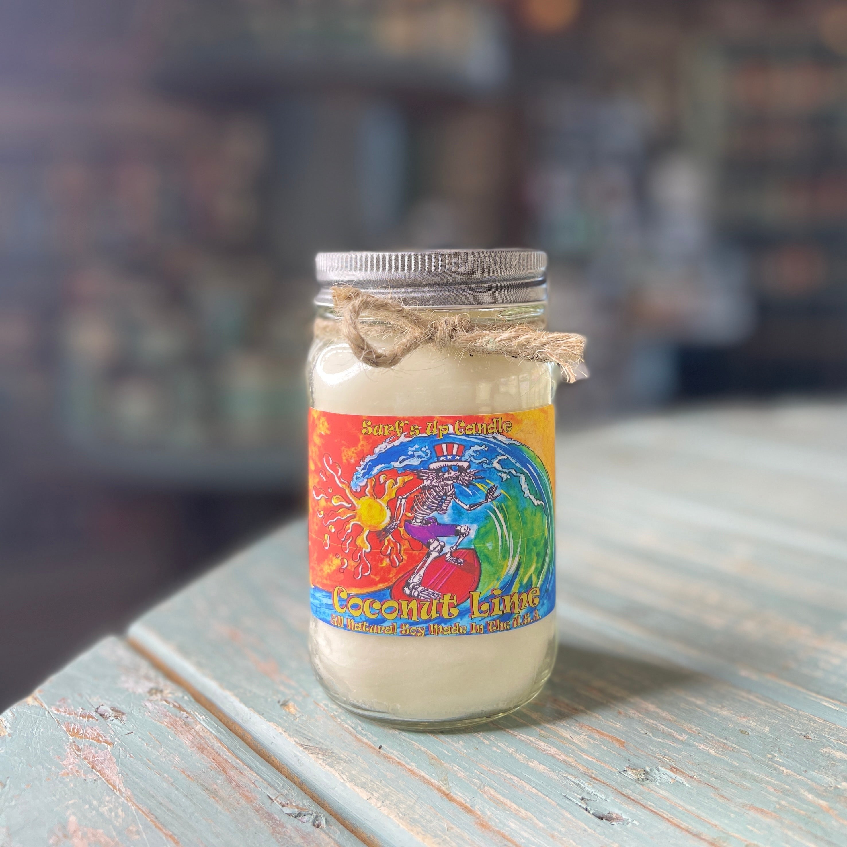 Coconut Lime Surfer Mason Jar Candle- Grateful Dead Inspired Collection
