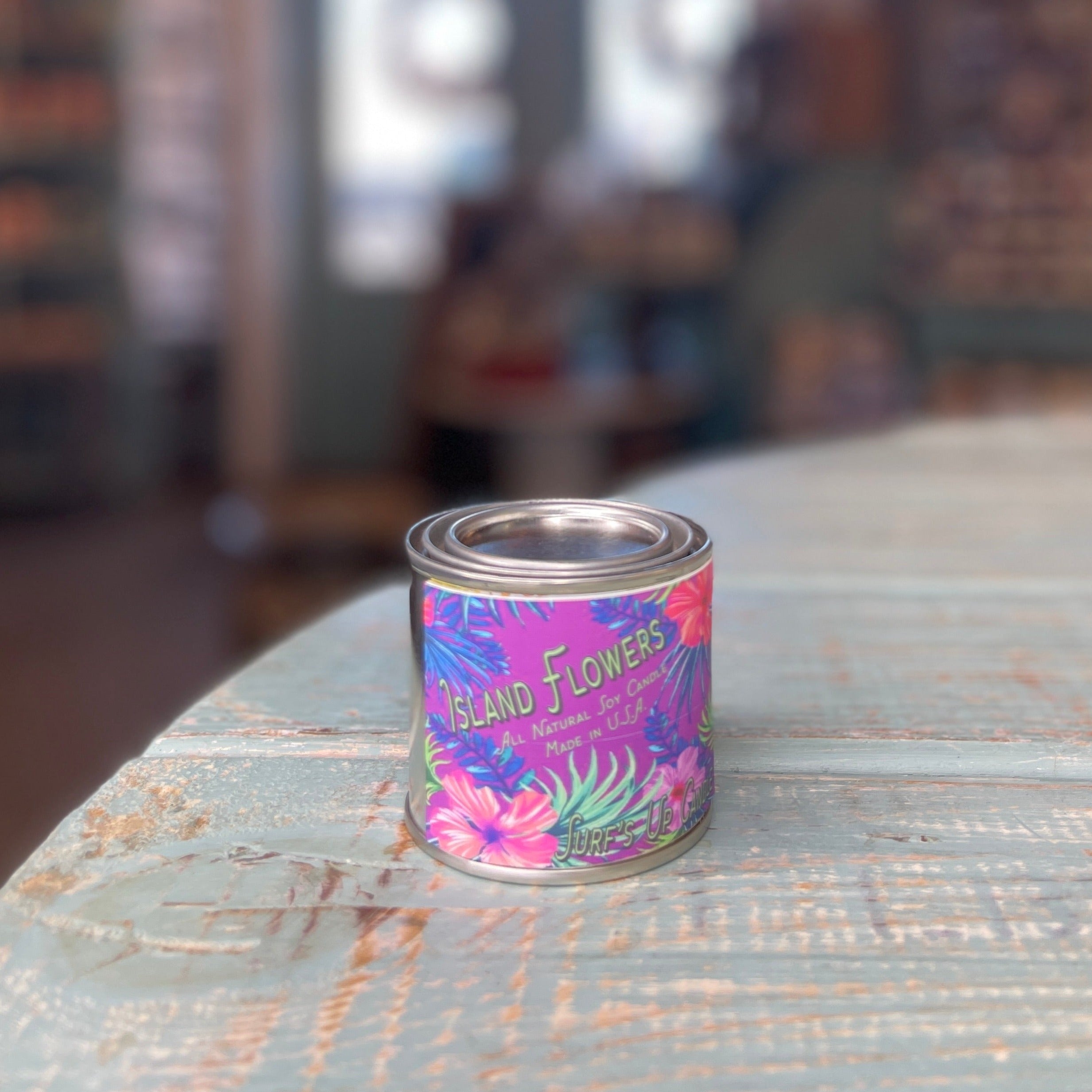 Island Flowers Paint Can Candle- Vintage Collection