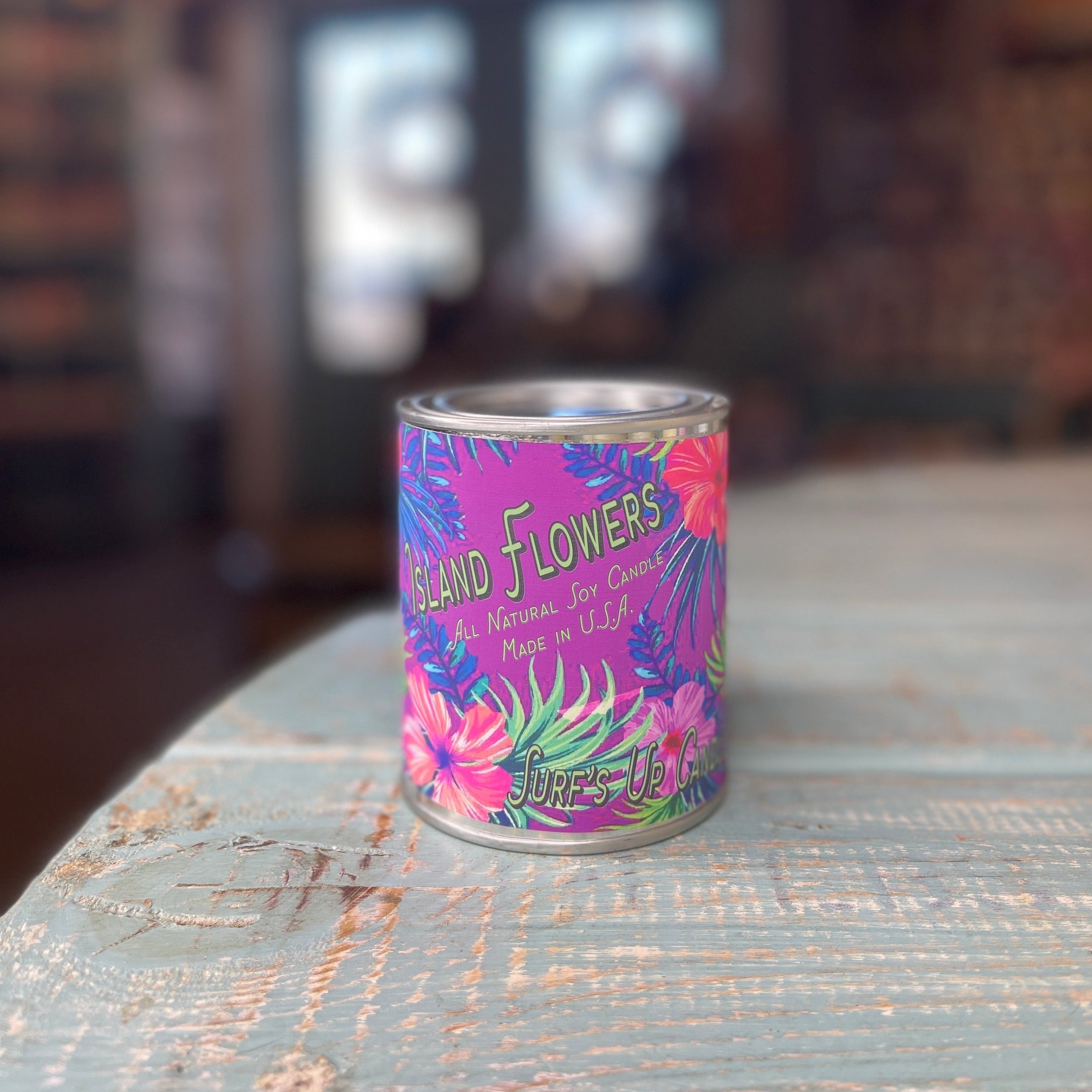 Island Flowers Paint Can Candle- Vintage Collection