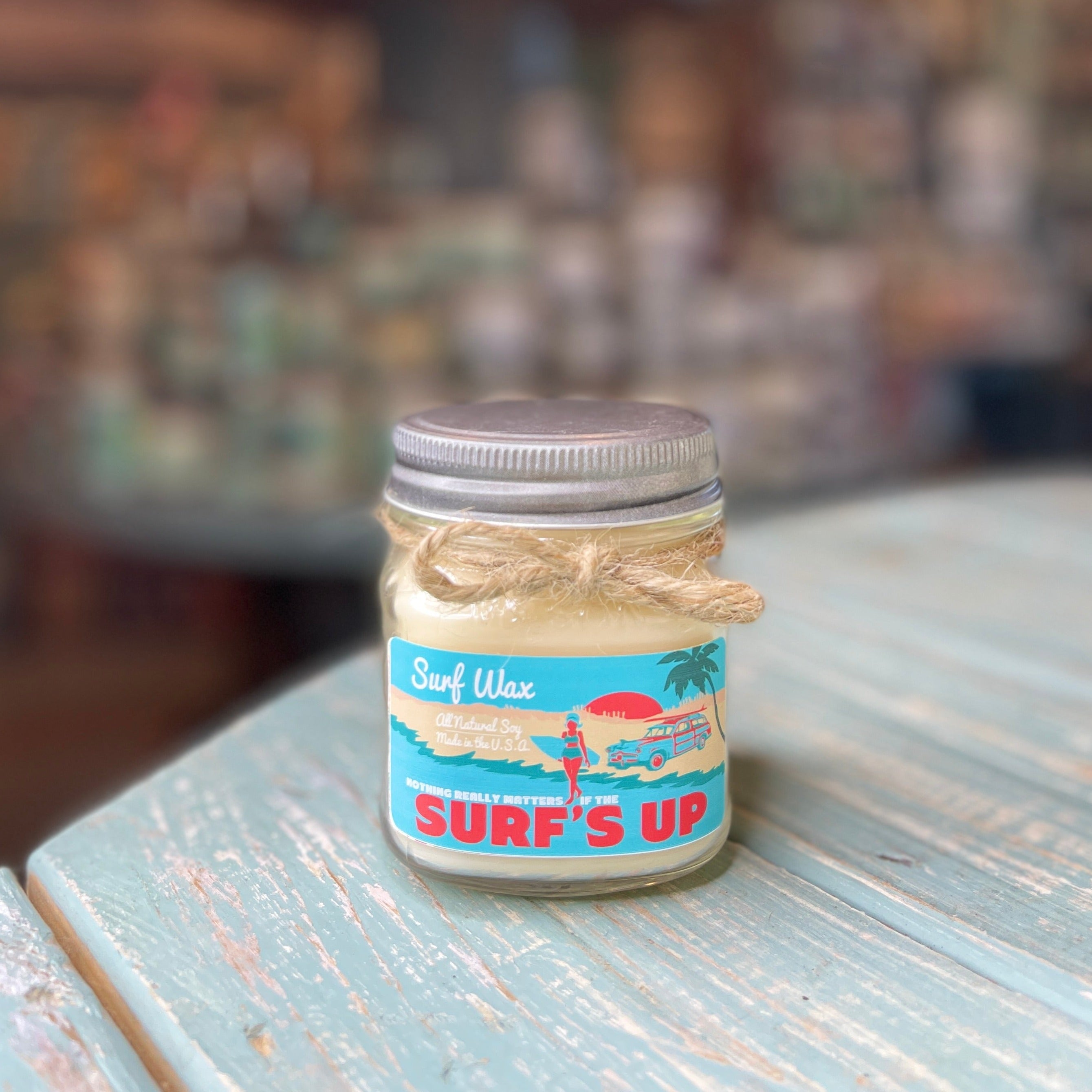 26oz Extra Large Vintage Surf Wax Mason Jar Candle